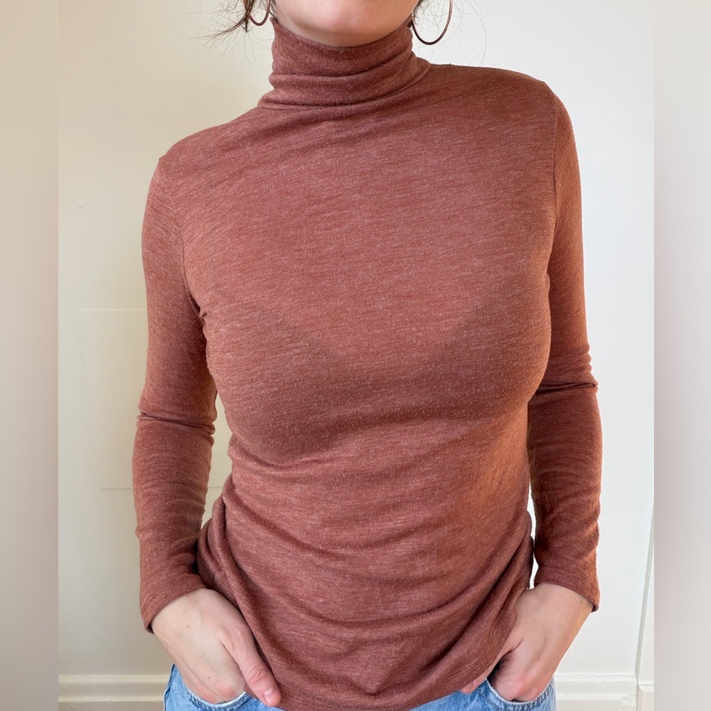 A New Day Rust Long Sleeve Turtleneck Top